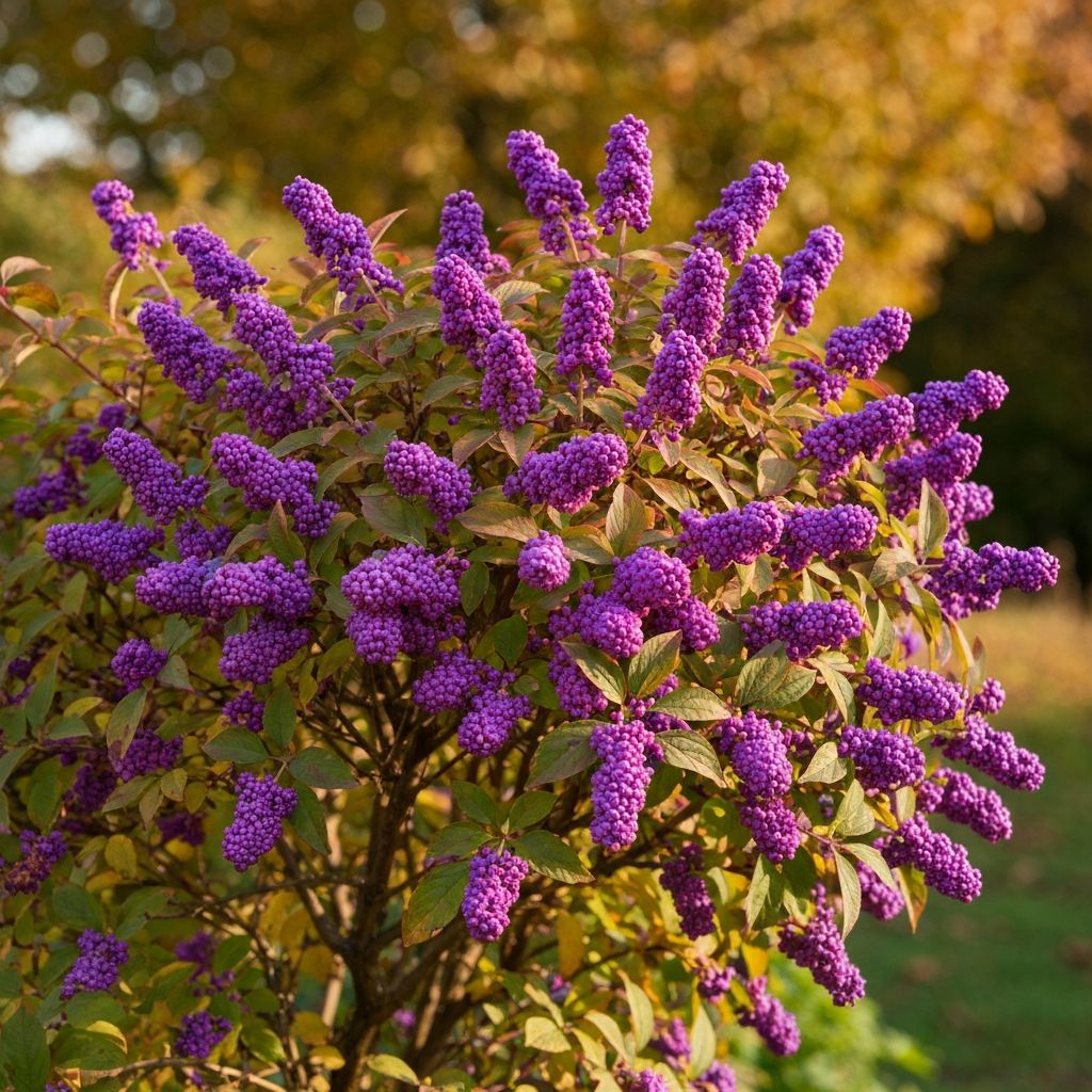 American Beautyberry with clusters of bright purple berries