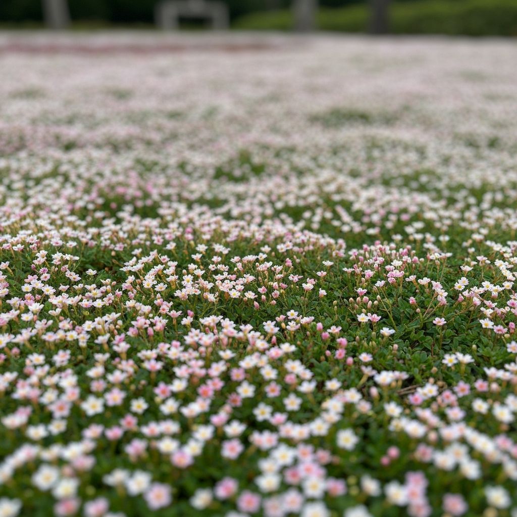 Frog Fruit groundcover with tiny white and pink flowers