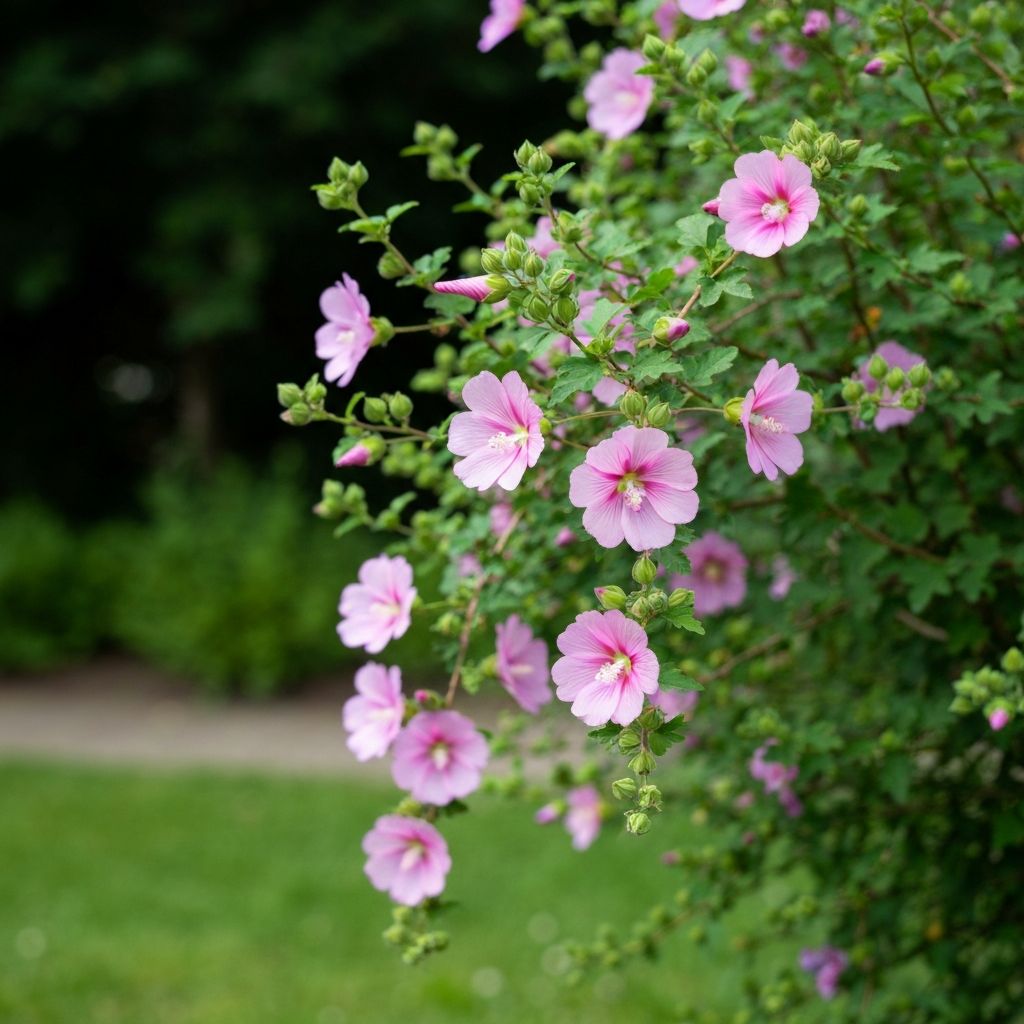 Rock Rose with delicate pink hibiscus-like flowers