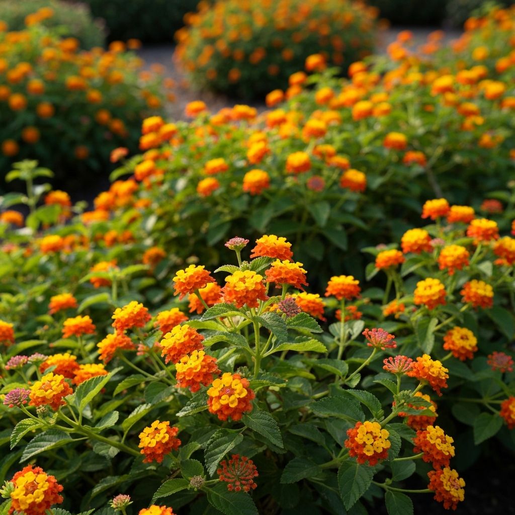 Texas Lantana with colorful flower clusters